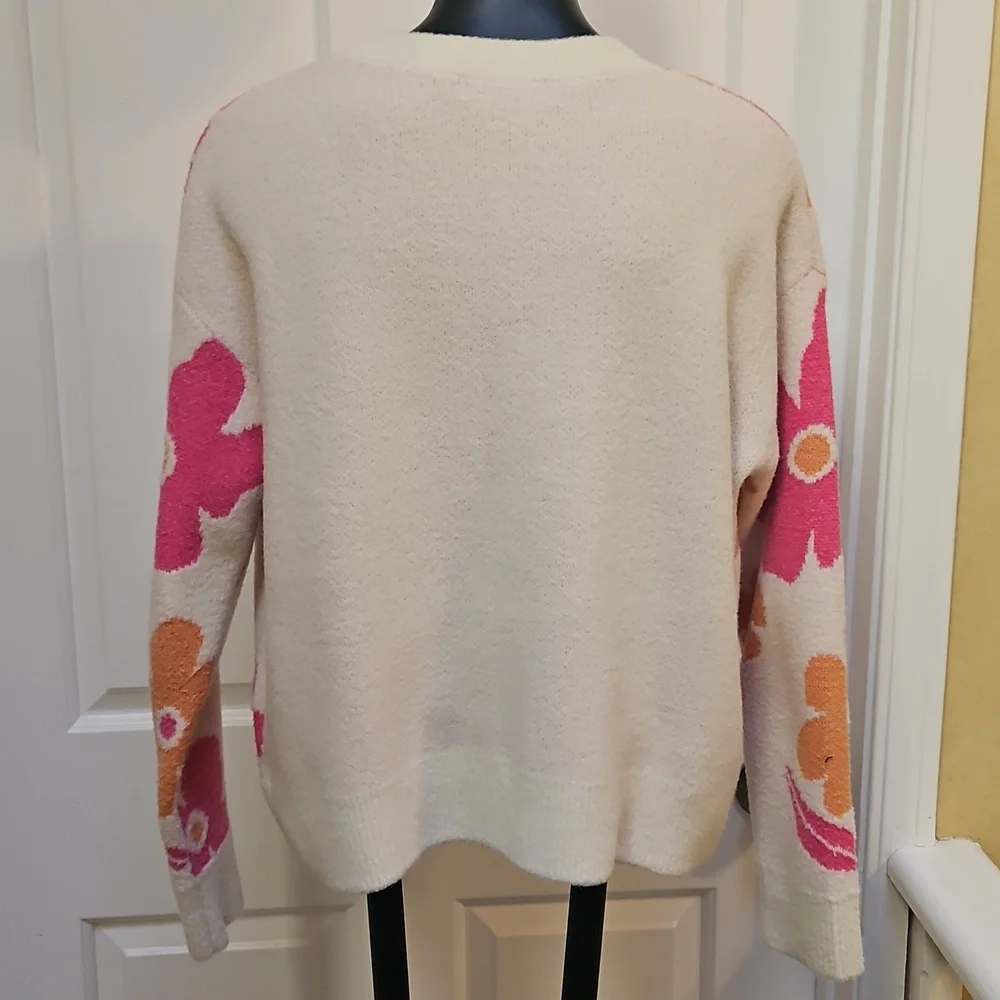WITTY FOX Pink and Orange Flower Sweater - XS